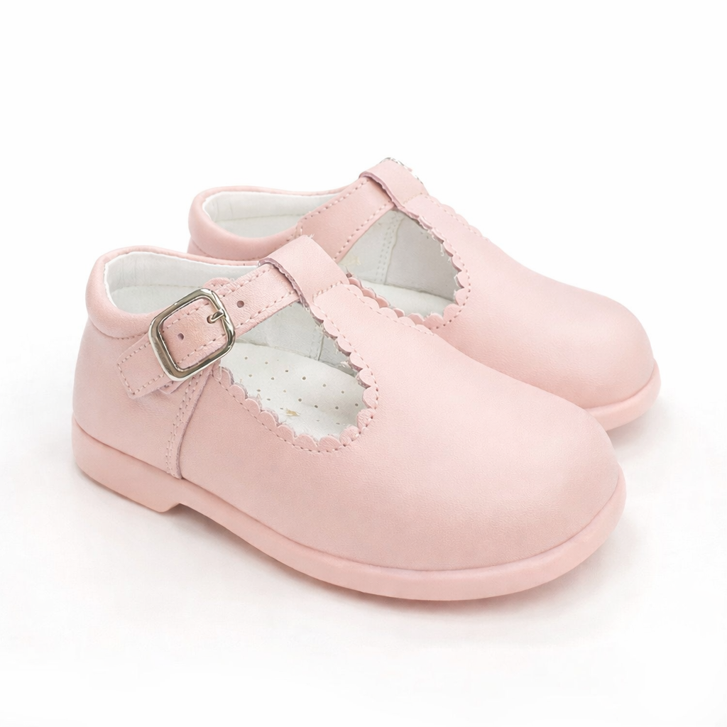 Y97411 Andanines Buckle T-bar Shoe Pink Leather