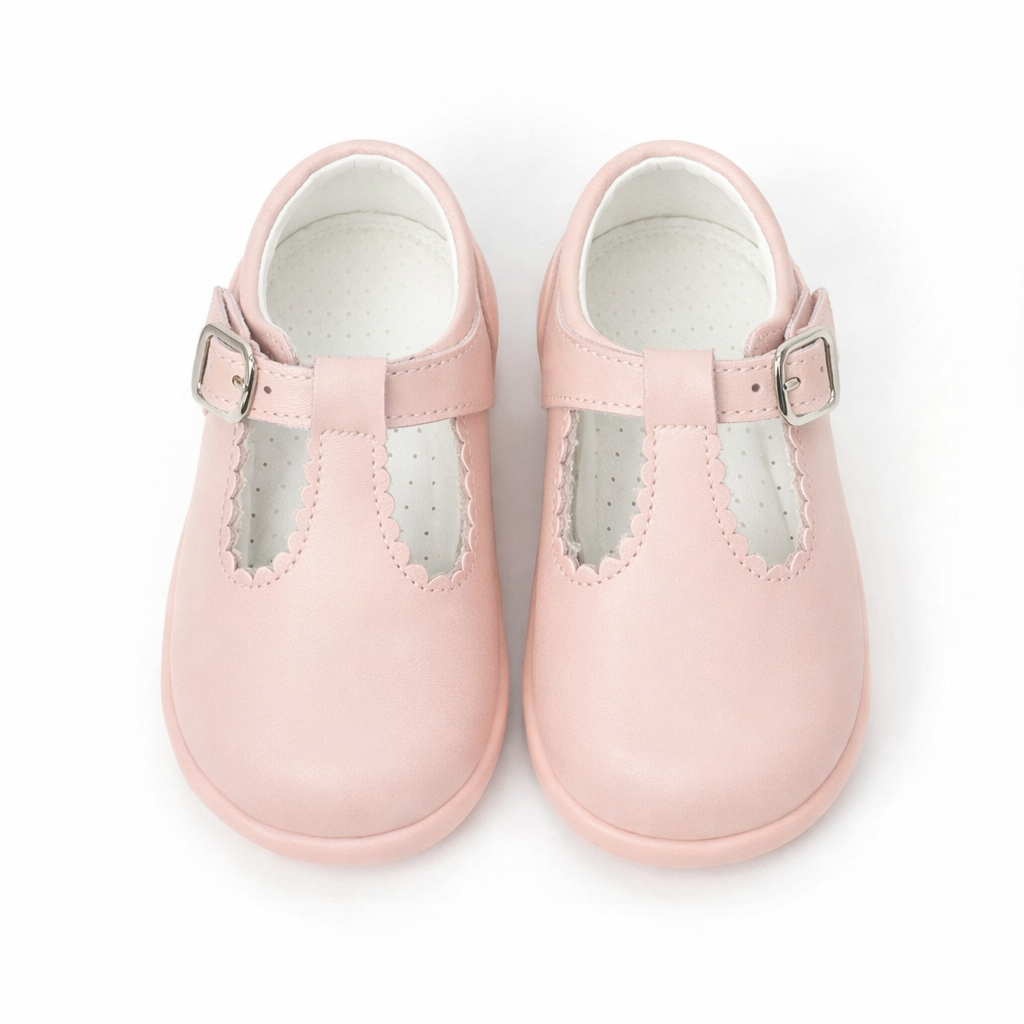 Y97411 Andanines Buckle T-bar Shoe Pink Leather