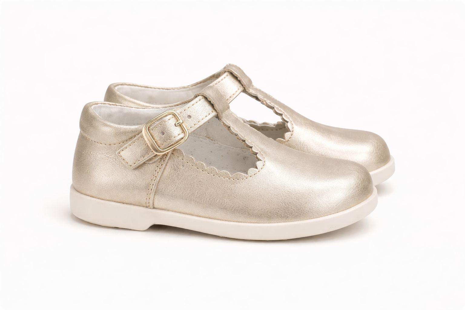 Y97411 Andanines Buckle T-Bar Shoe Gold