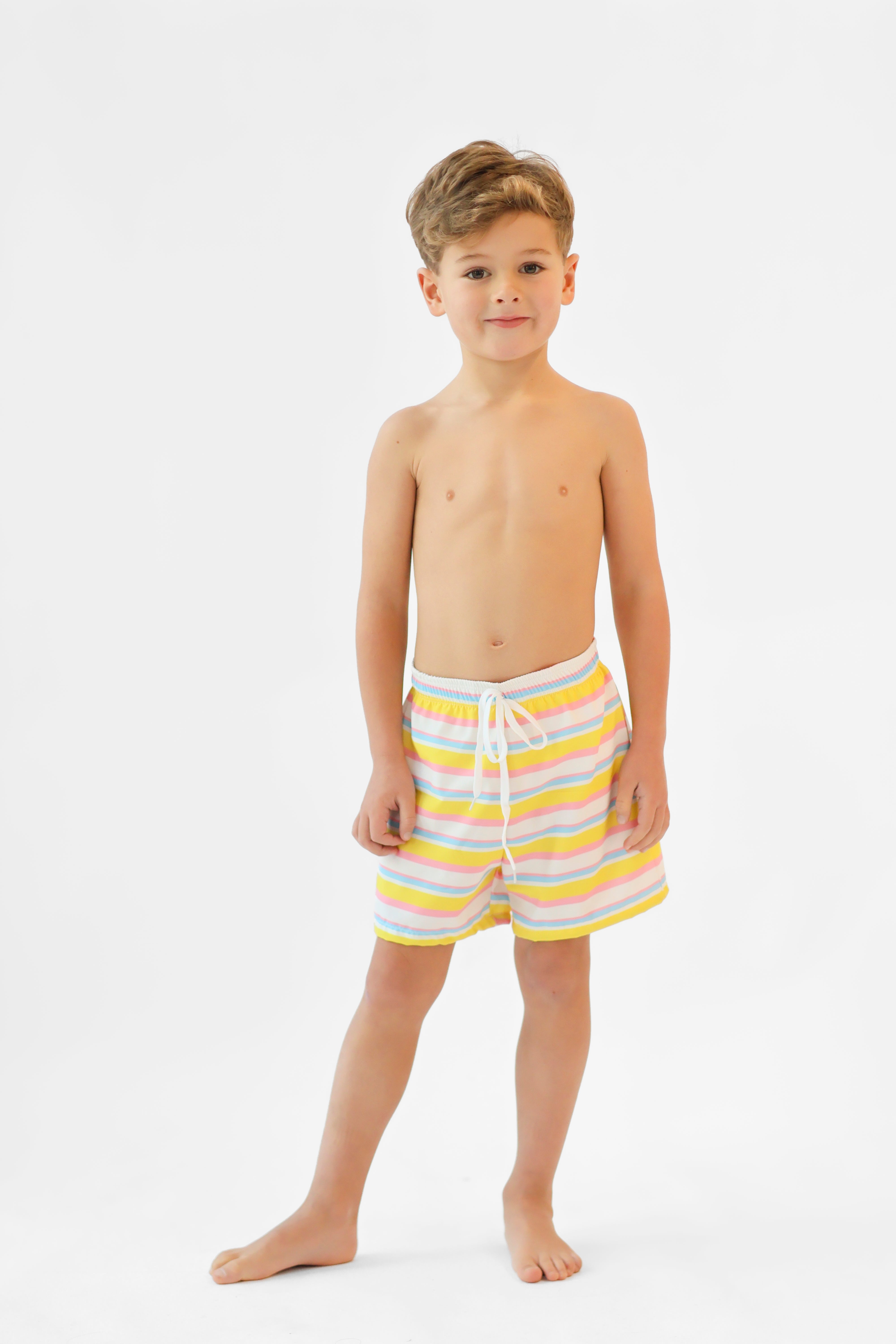 Pasco Boys Pastel Stripe Swimming Trunks
