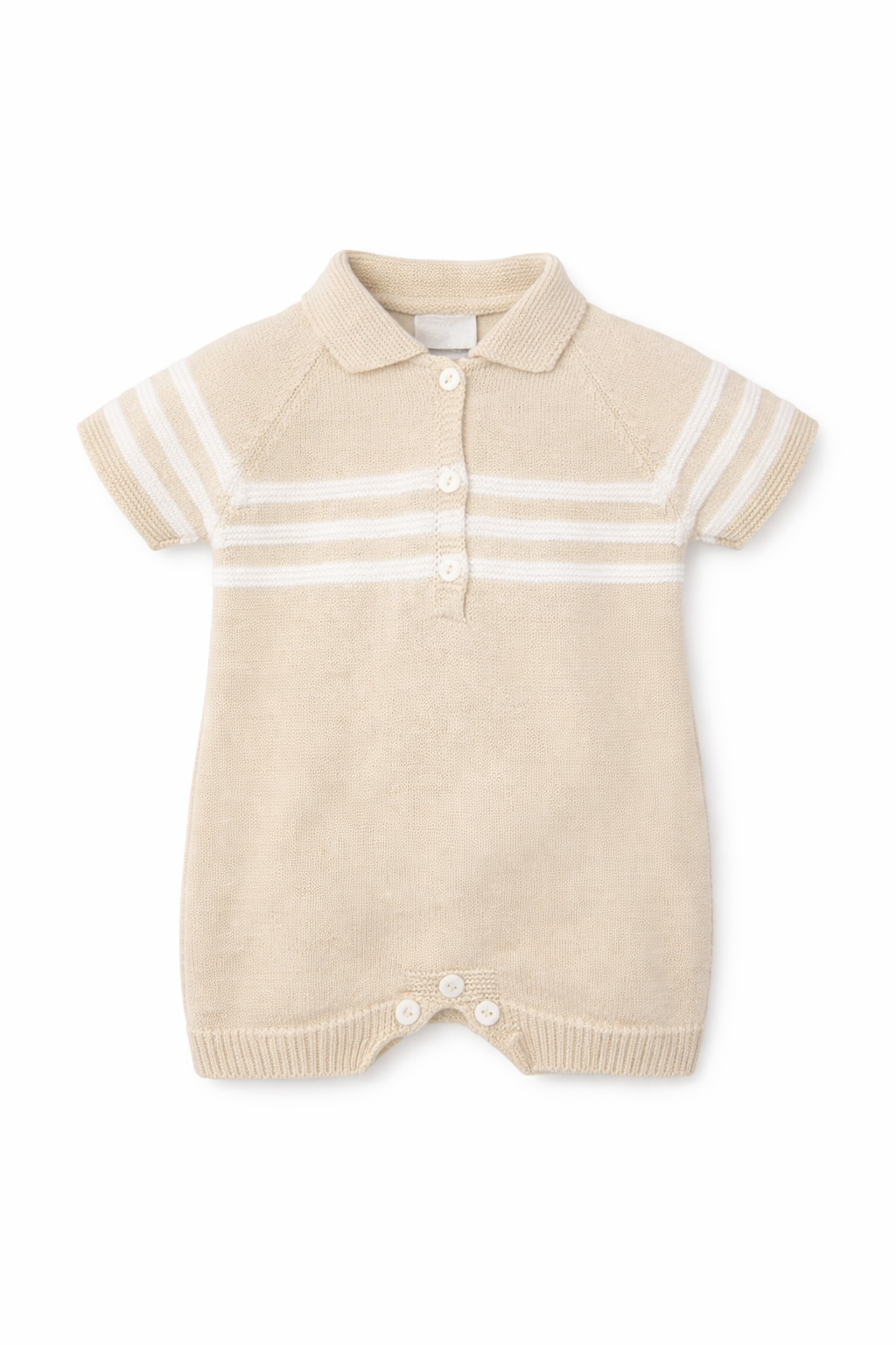 Mateo Romper Baby Beige Knit