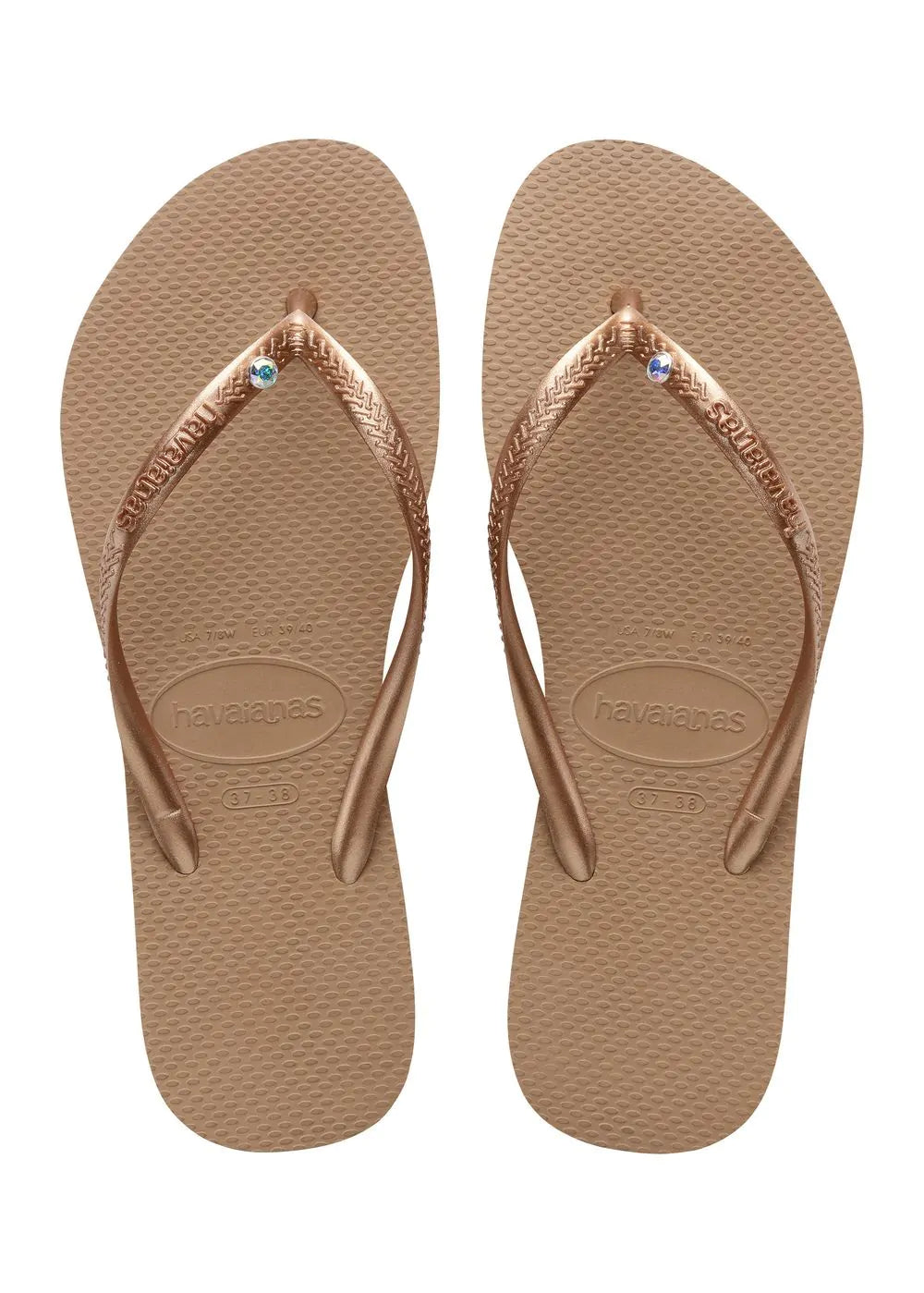 Slim Crystal Havaianas Rose Gold