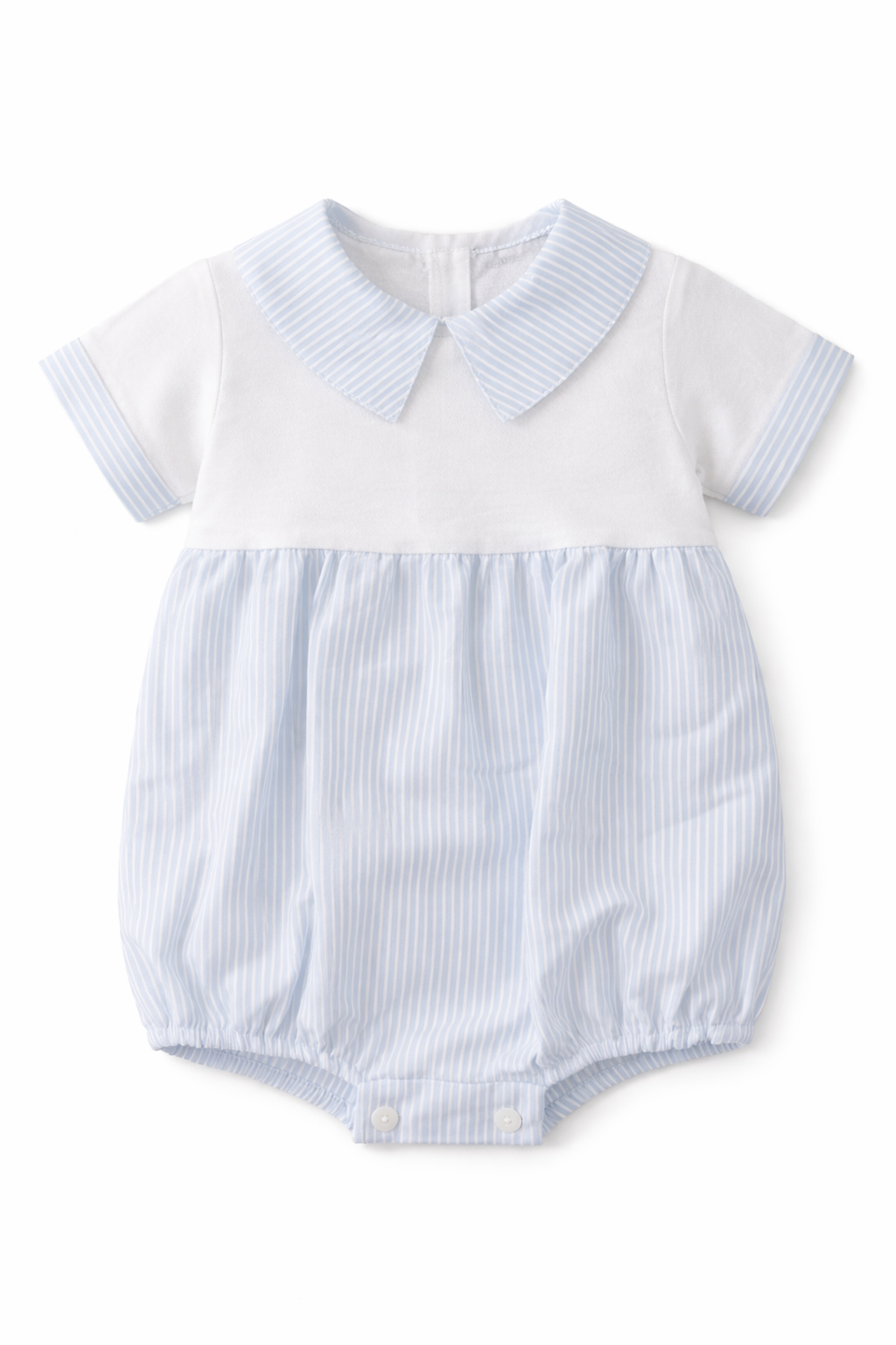 KL31 Baby Boys Stripe Collared Romper Blue