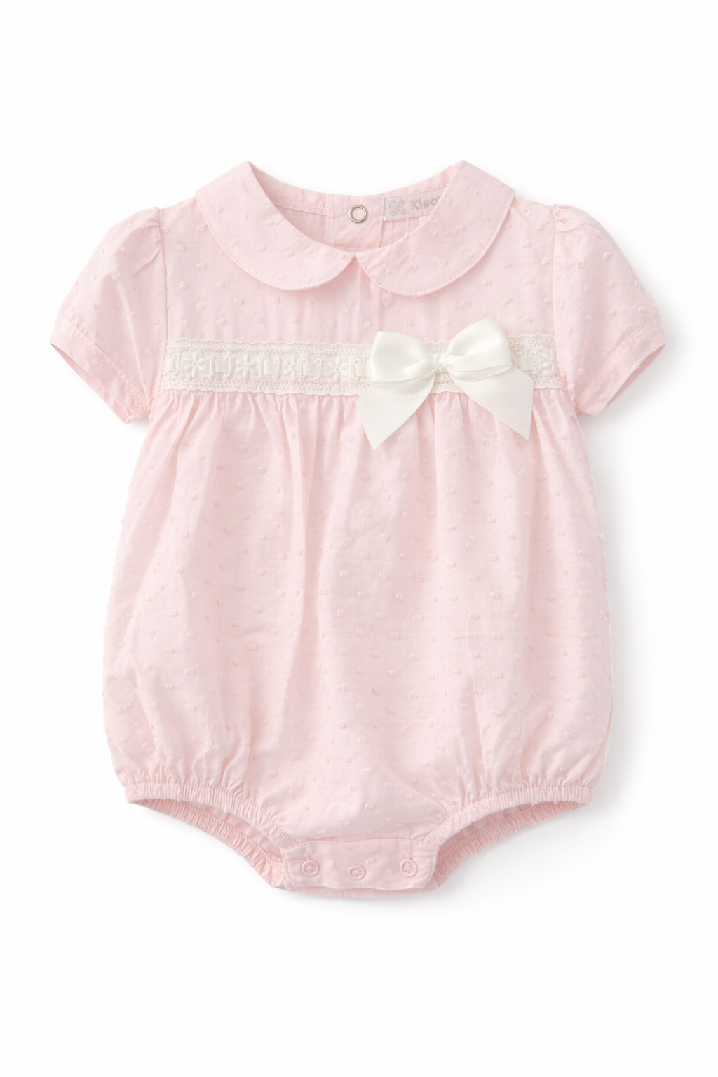 LBS26 Girls Cotton Bobble Romper Pink