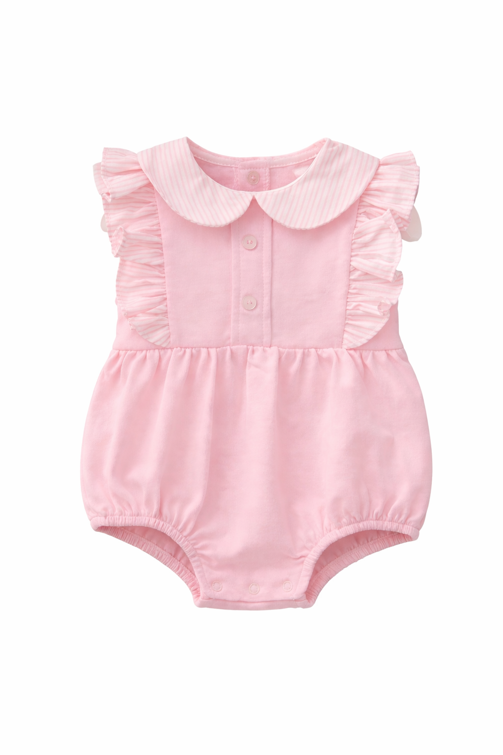 31451 Babidu Frilly Striped Romper Pink