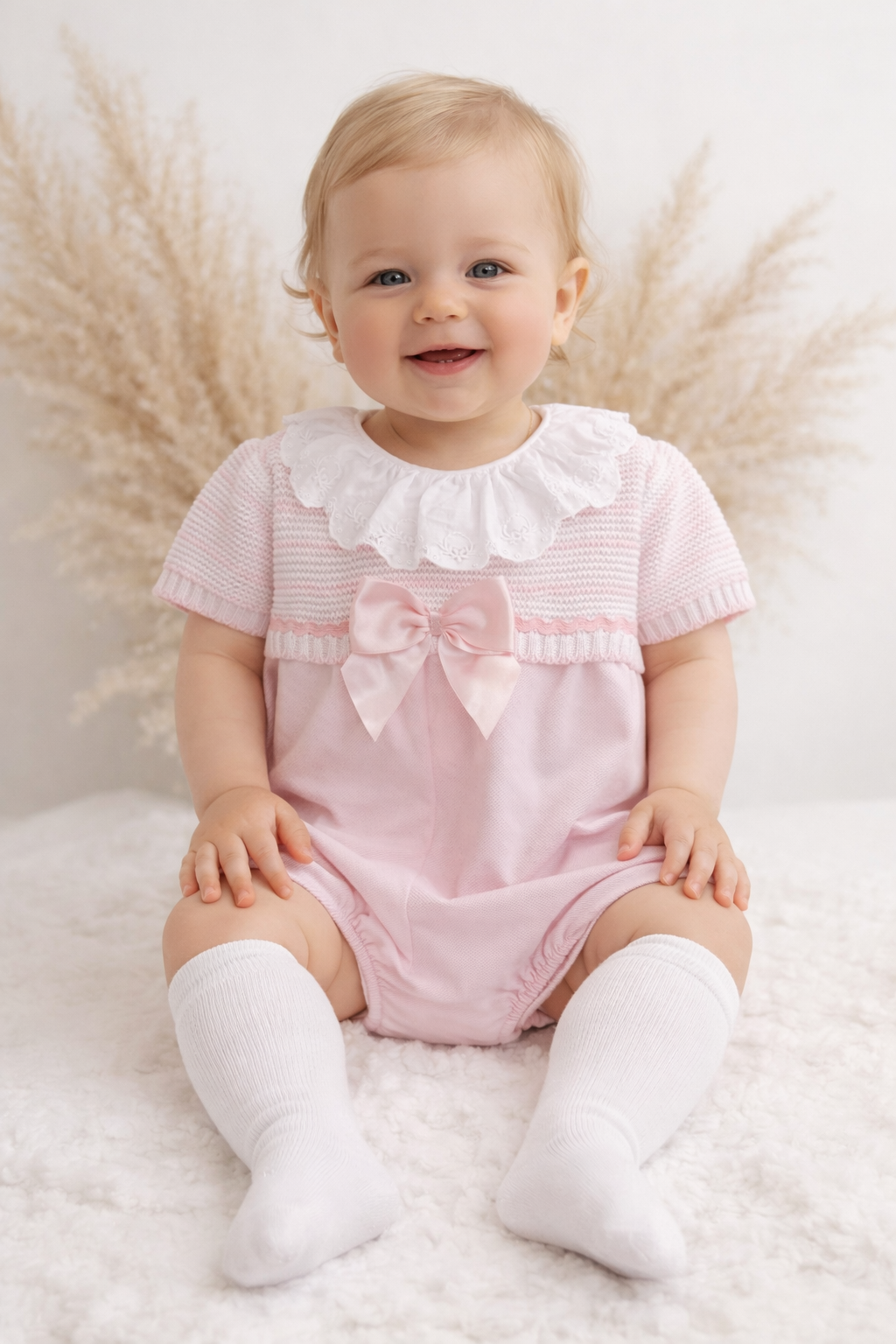Tabitha Pex Baby Girls Scallop Collar Romper