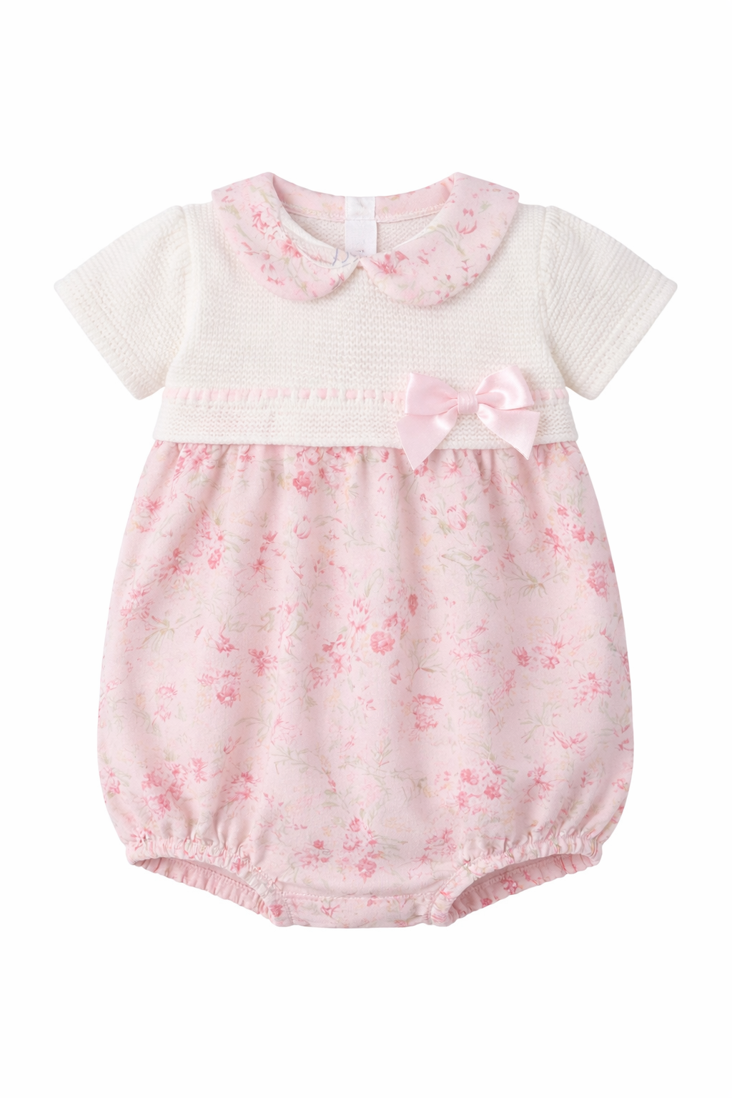 Sophia Girls Knit Floral Romper