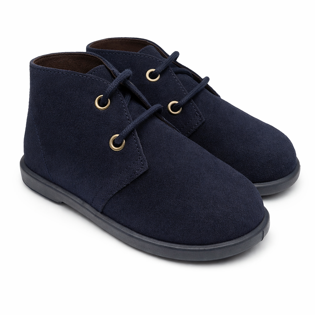 40201 Boys Desert Boots Navy Suede