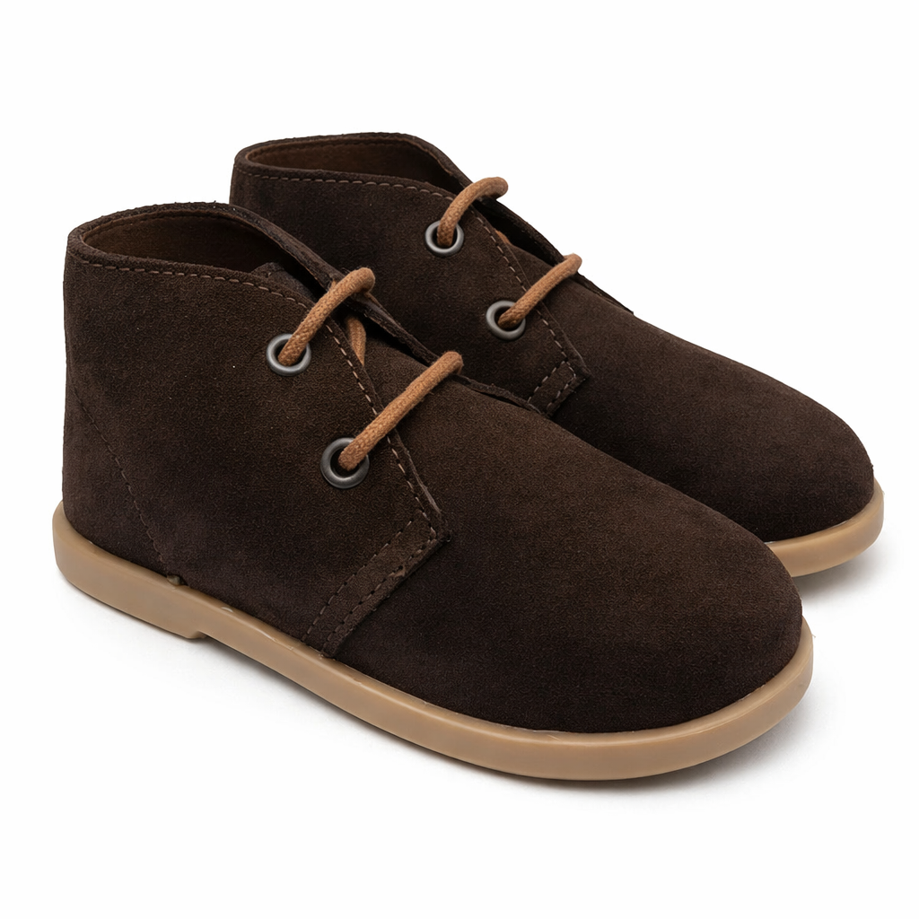 40201 Boys Desert Boots Brown Suede