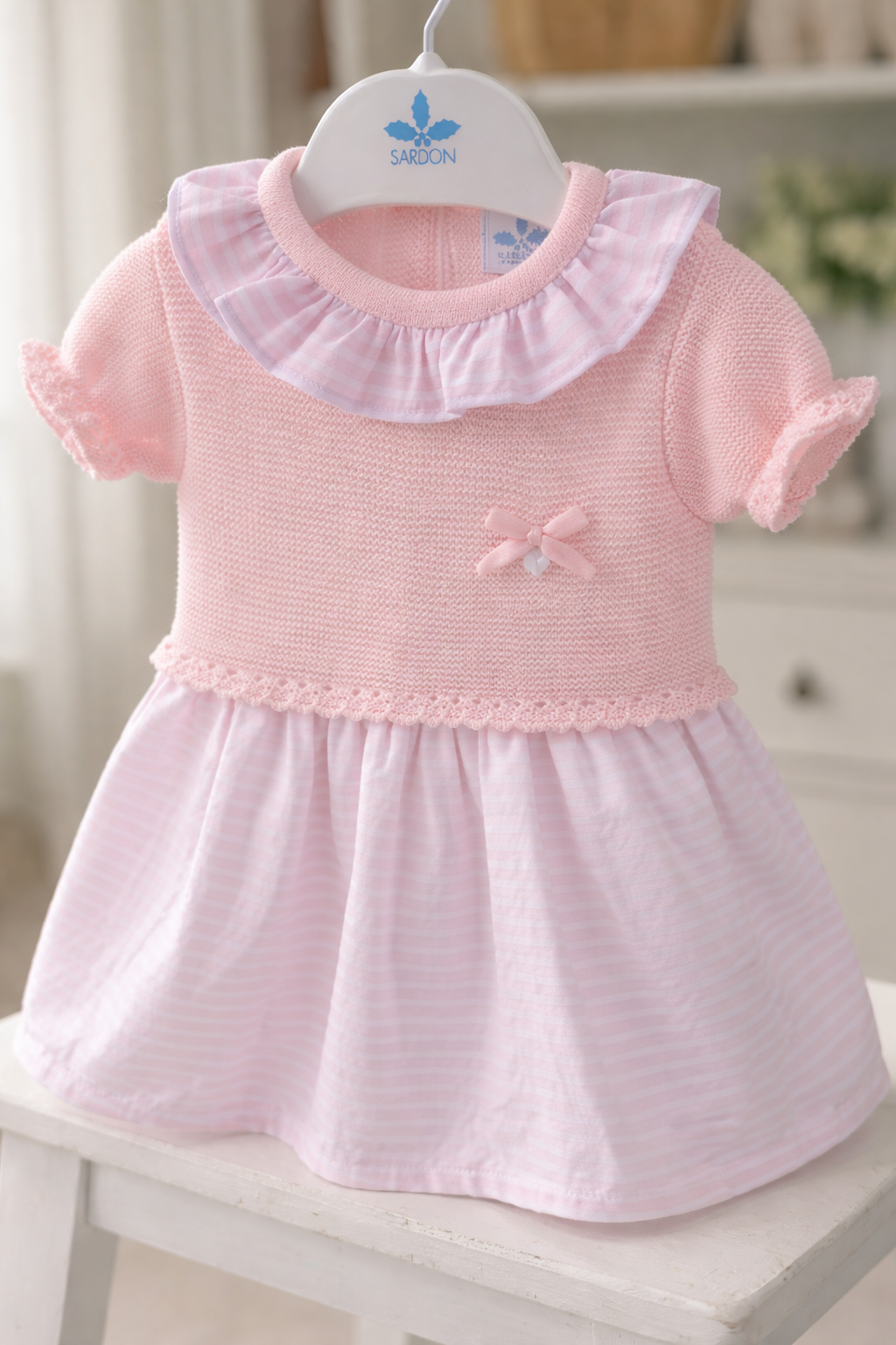 26RF-620 Girls Pink Stripe Dress