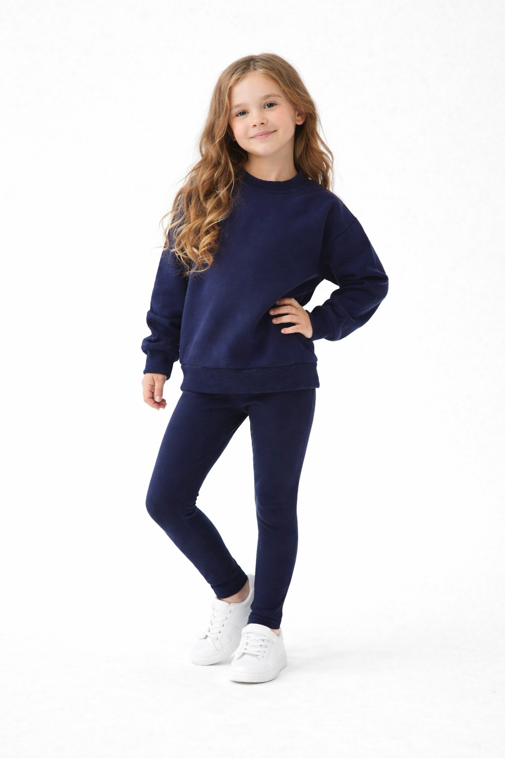 Saint Plain Unisex Legging Tracksuit Set Navy