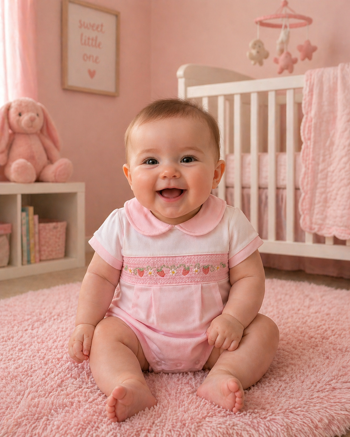 AV2082 Girls Pink Strawberry Romper
