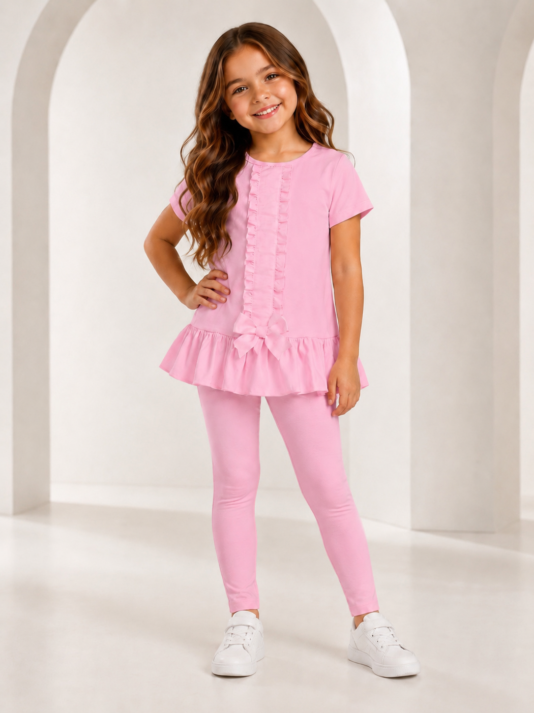 Georgie Girls Pink Shorts & Leggings Set