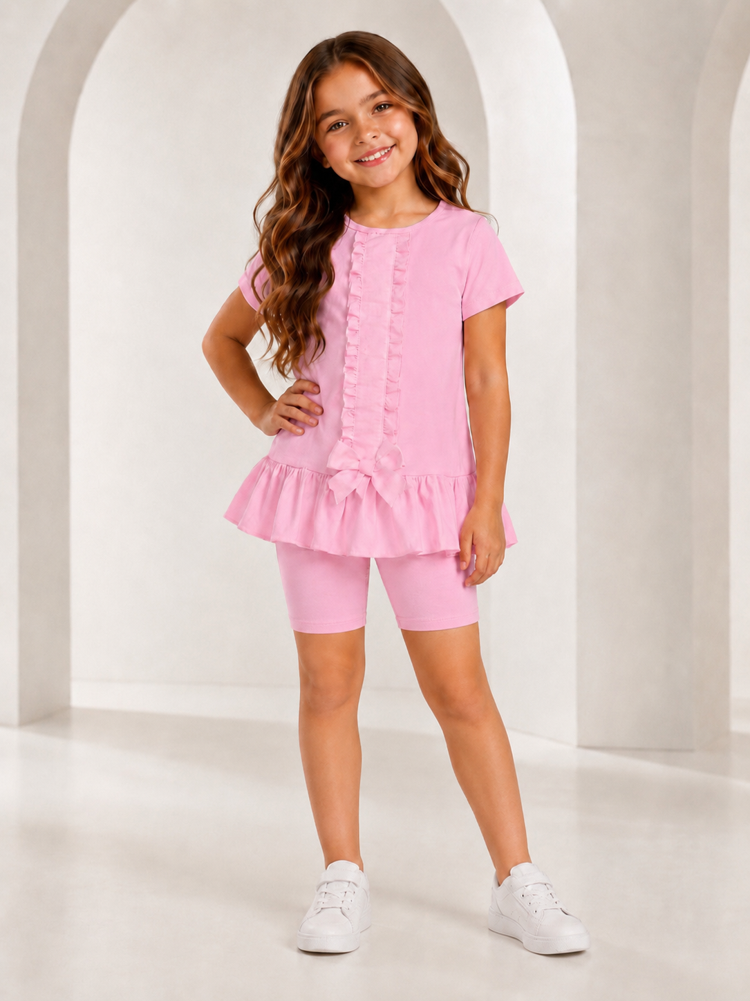 Georgie Girls Pink Shorts & Leggings Set