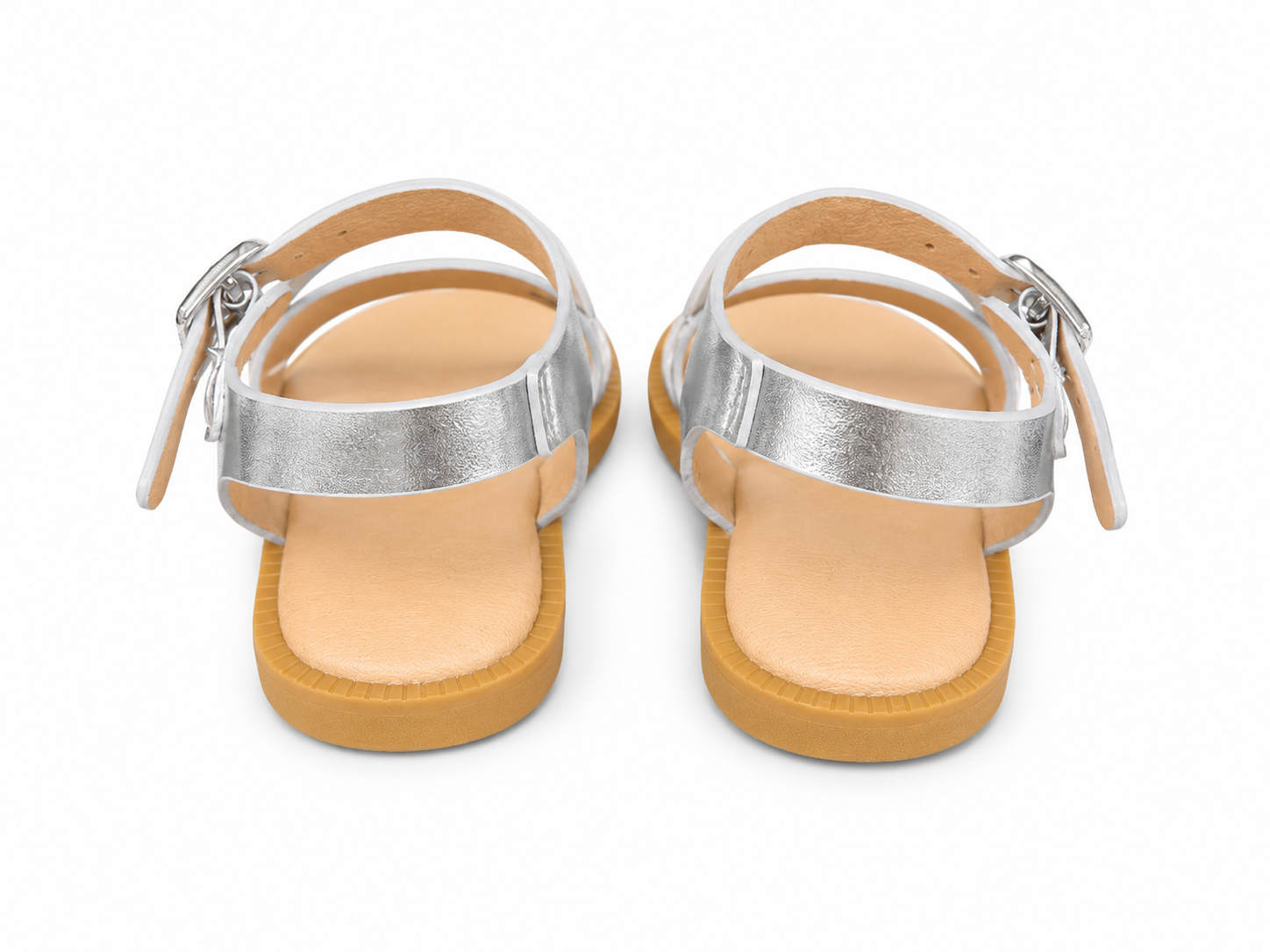 C1818 Girls Cross Strap Sandal Silver