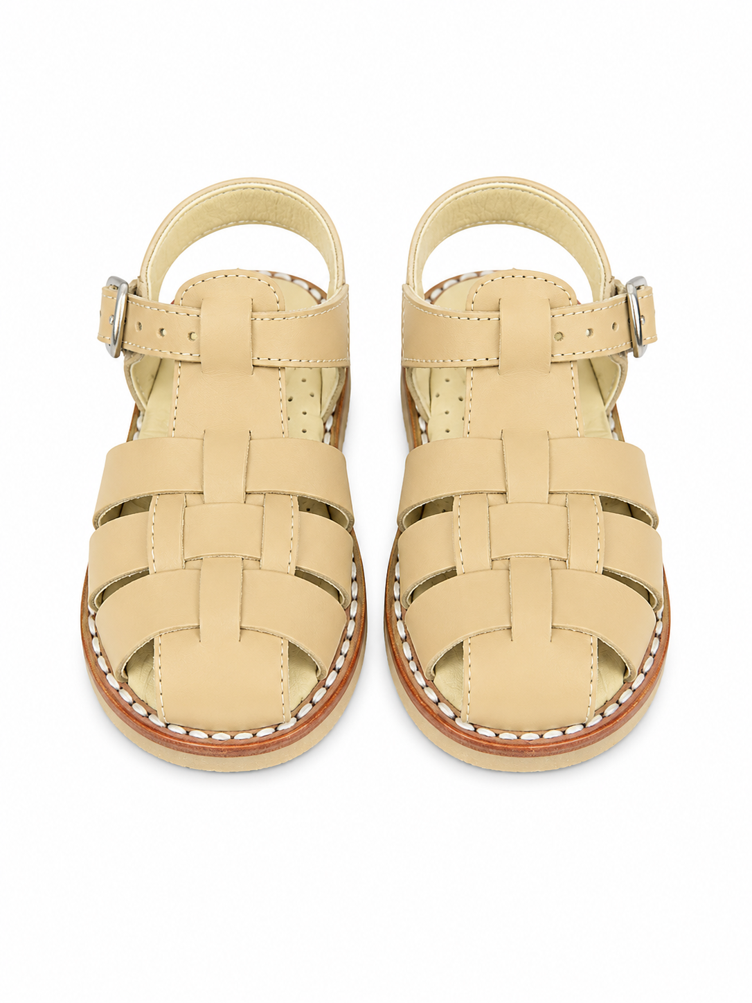 E505 Boys Closed In Spider Sandal Beige