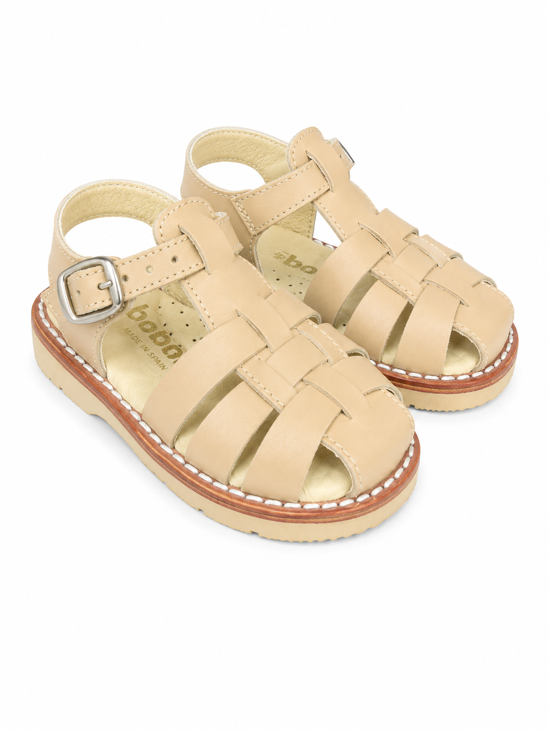 E505 Boys Closed In Spider Sandal Beige