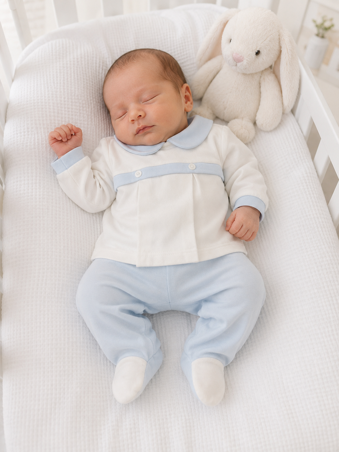 50219 Babidu White & Blue Baby Set