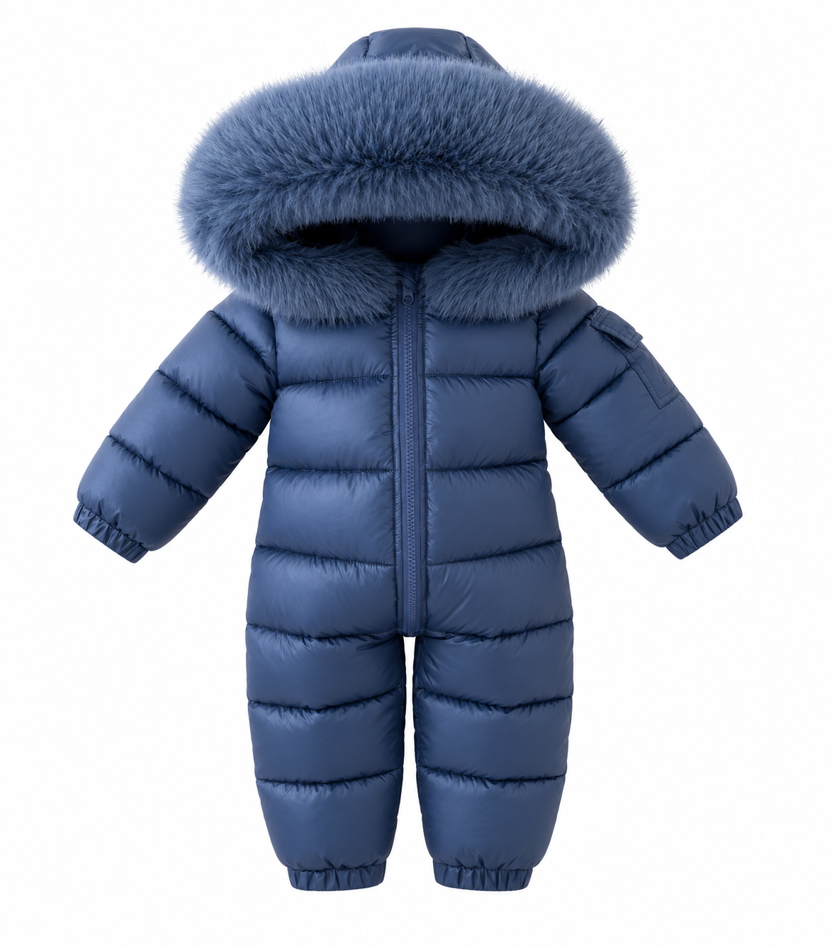 Harper Faux Fur Padded Snowsuit Navy