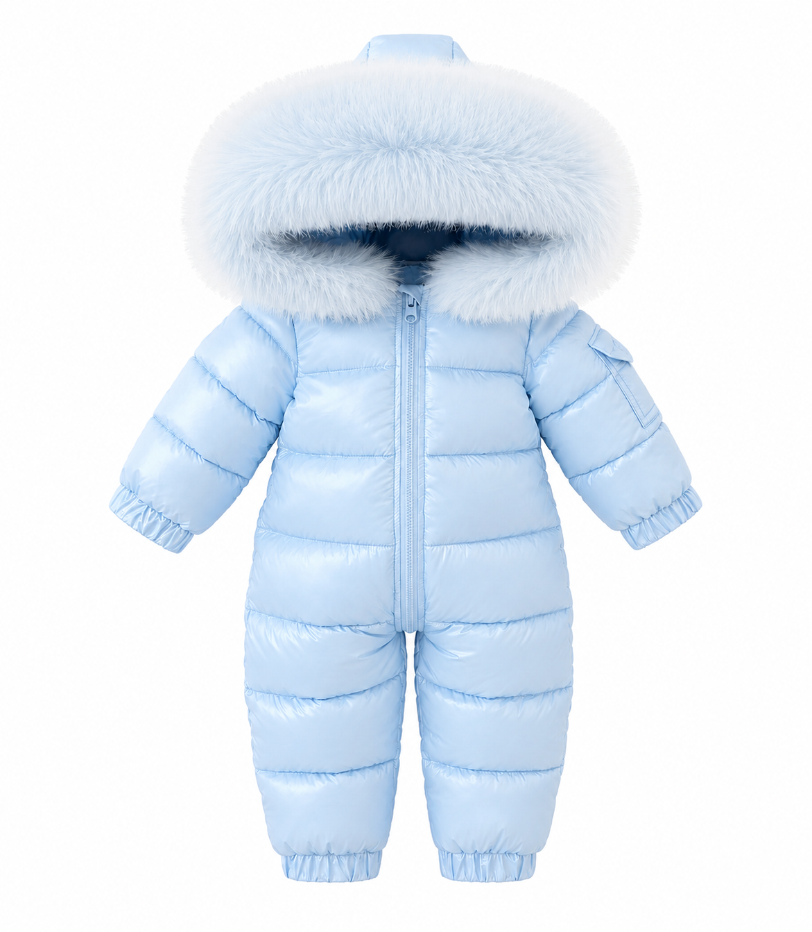 Harper Faux Fur Padded Snowsuit Blue