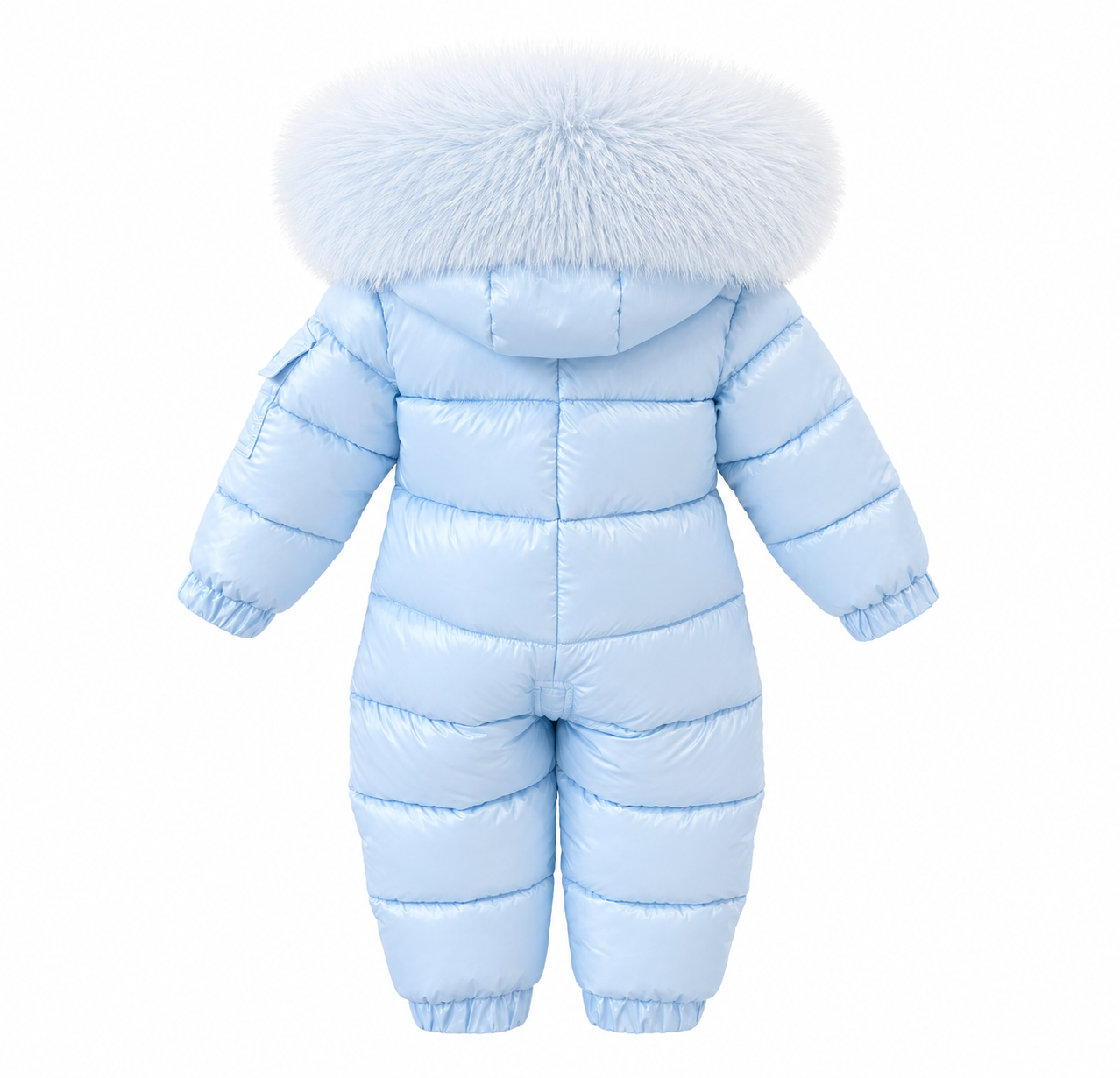 Harper Faux Fur Padded Snowsuit Blue