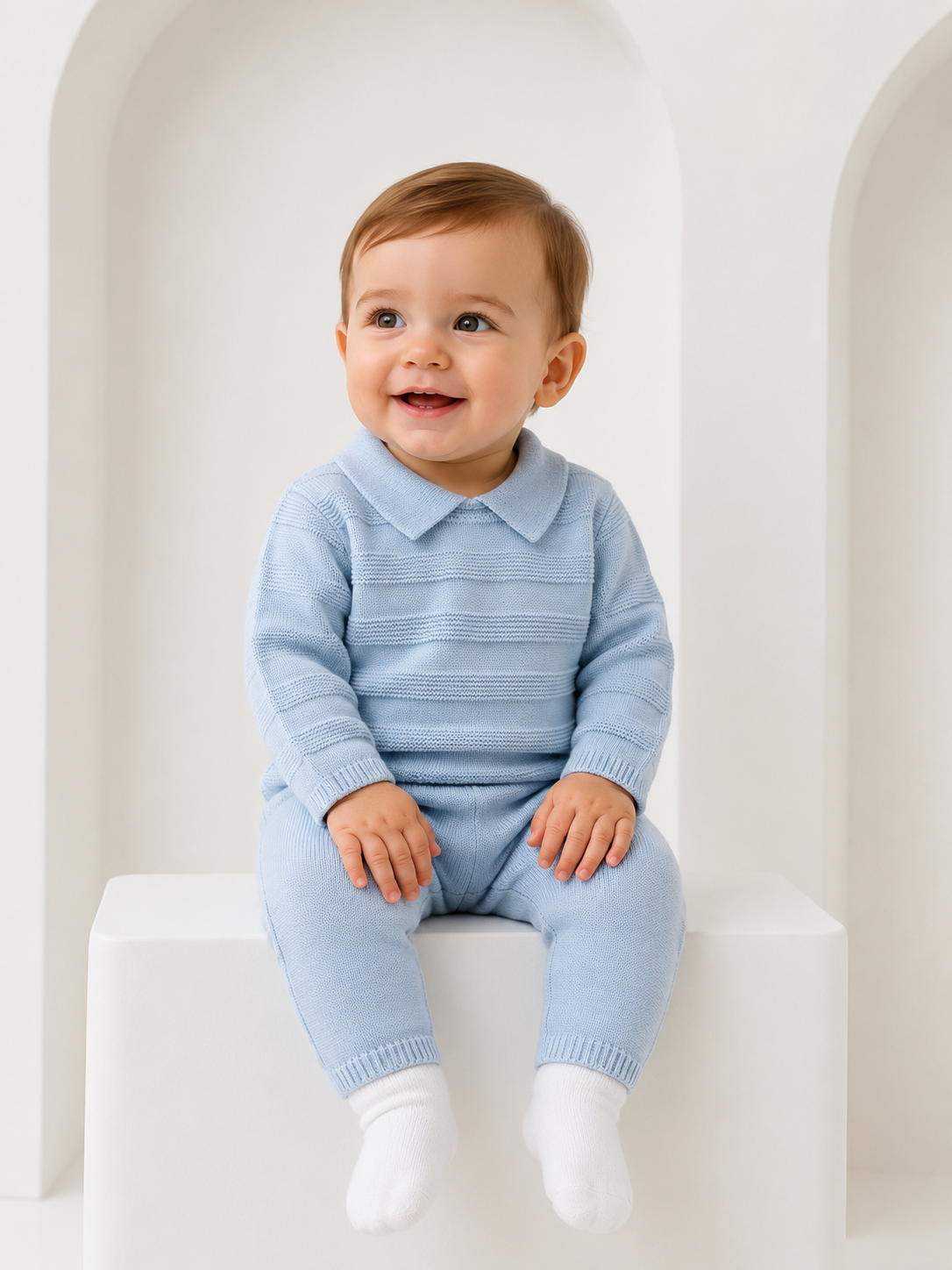 Alfie Pex Baby Boys Knitted Tracksuit Set
