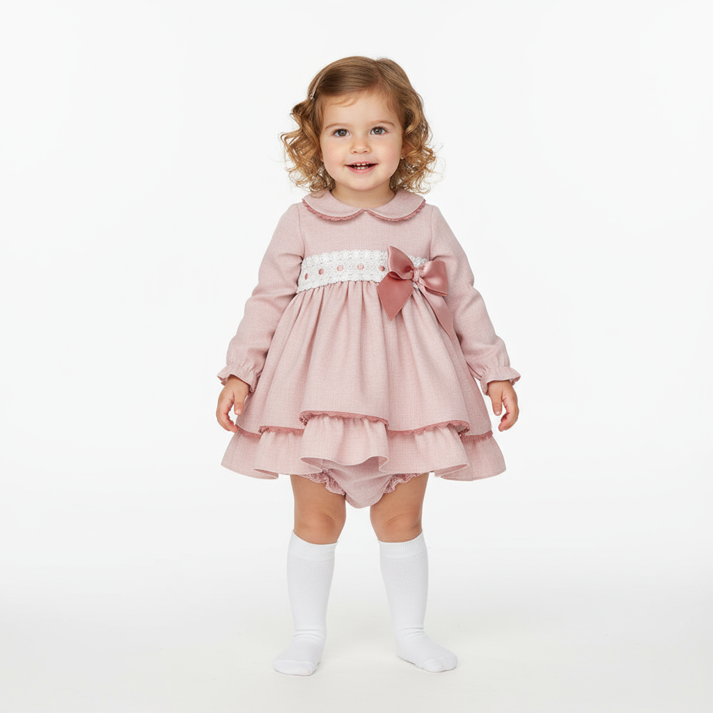 MYD25260 Baby Girls Weeme Dress & Bloomers Dusk Pink