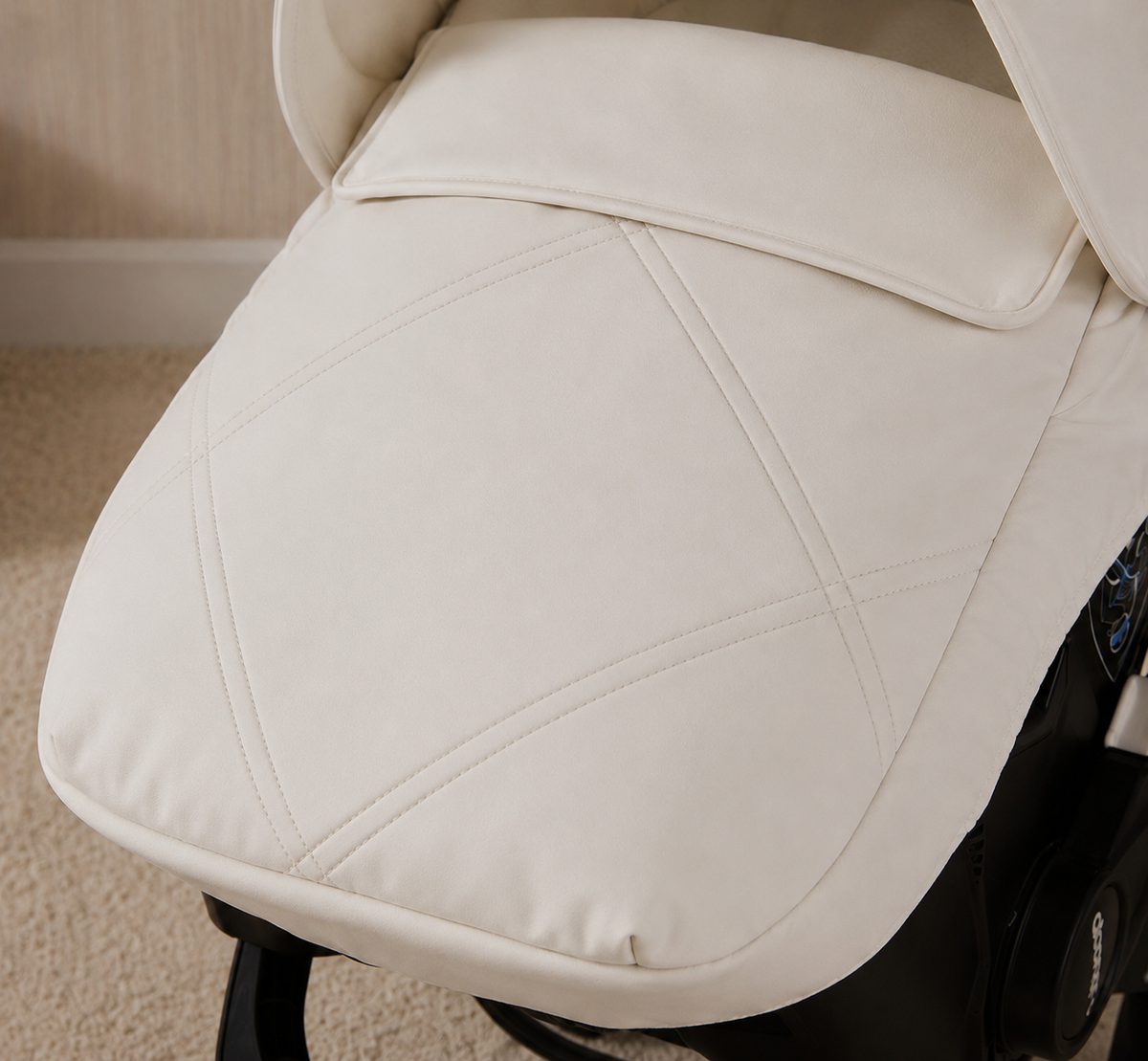 068227 Cris Cross Leatherette Doona Car Seat Cover Cream
