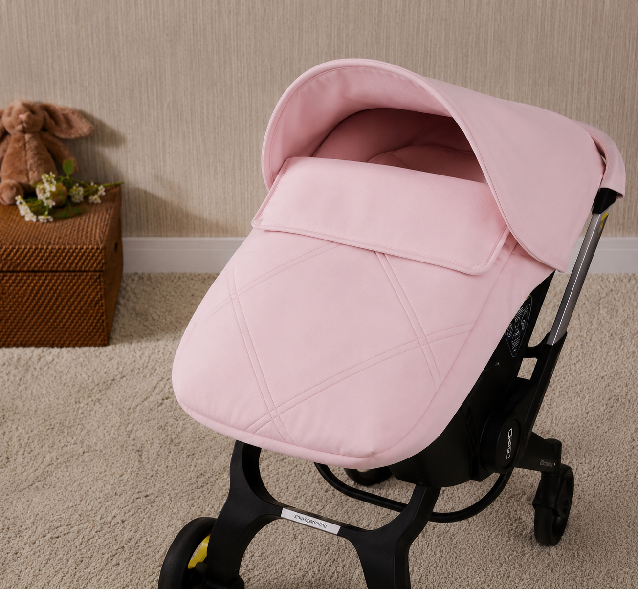 068227 Cris Cross Leatherette Doona Car Seat Cover Pink