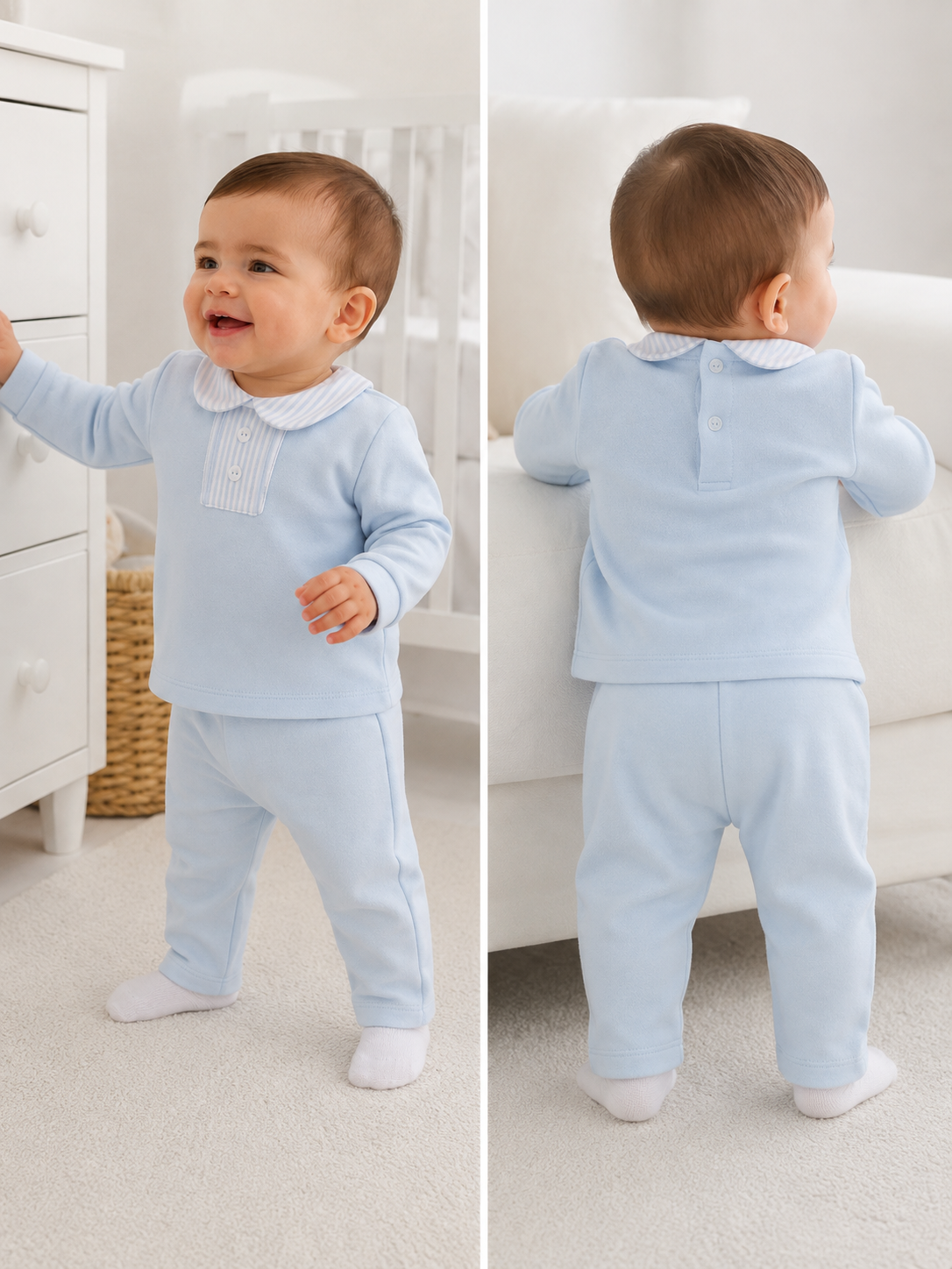 61134 Babidu Boys Blue Stripe Tracksuit Set