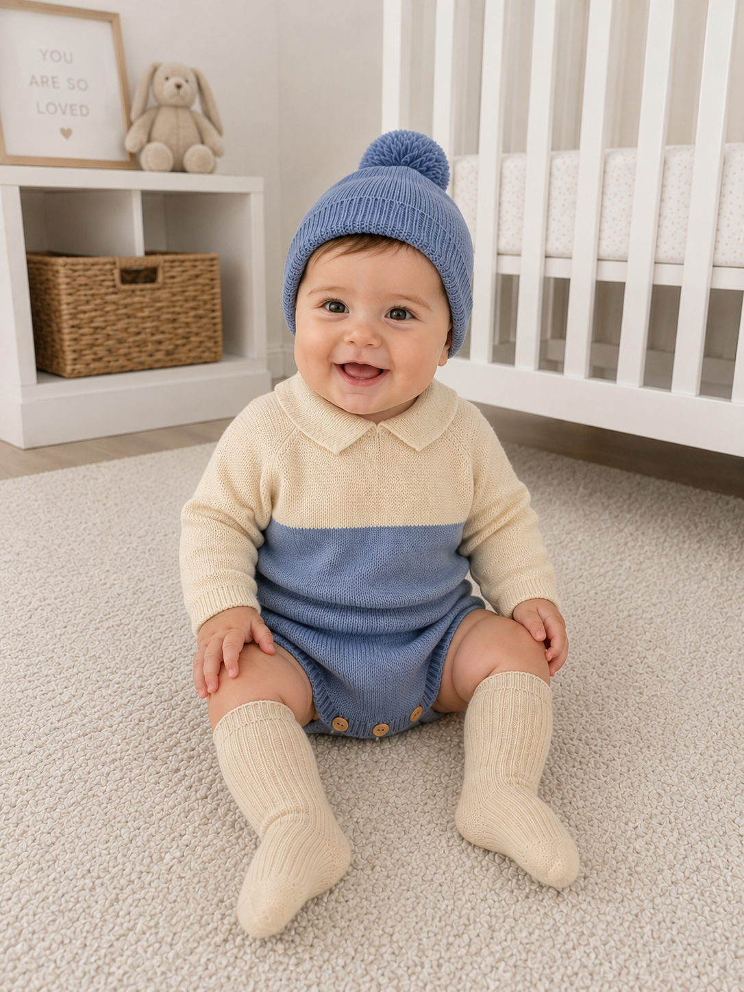 31820 Babidu Knitted Romper & Hat