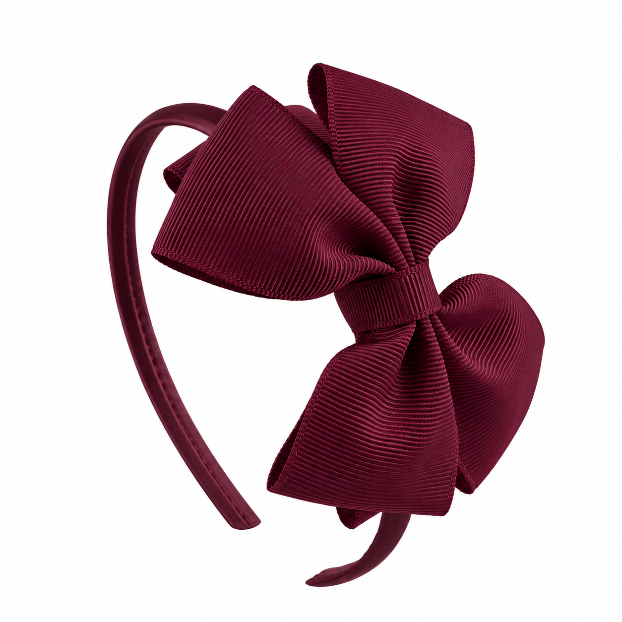 Girls Bow Headband Burgundy