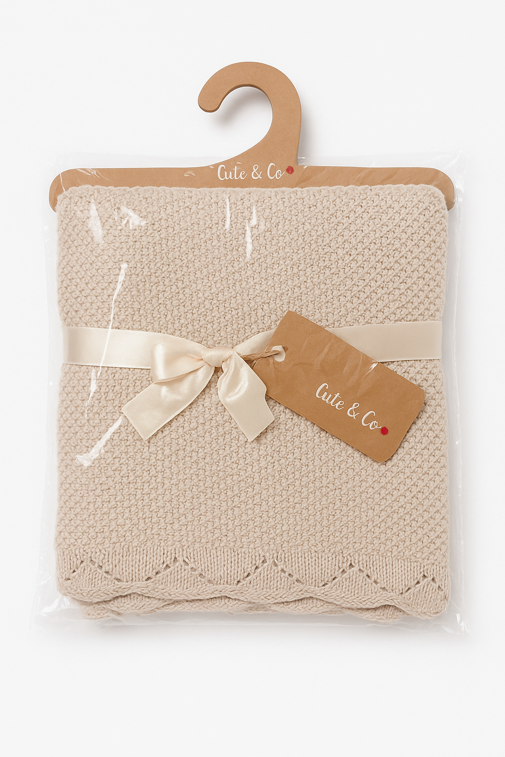 Premium Baby 100% Cotton Knitted Baby Wrap Blanket Beige