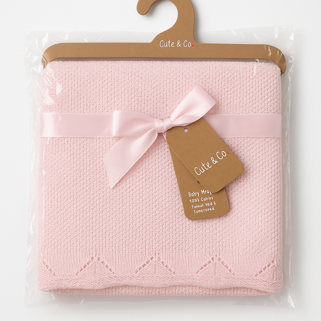 Premium Baby 100% Cotton Knitted Baby Wrap Blanket Pink