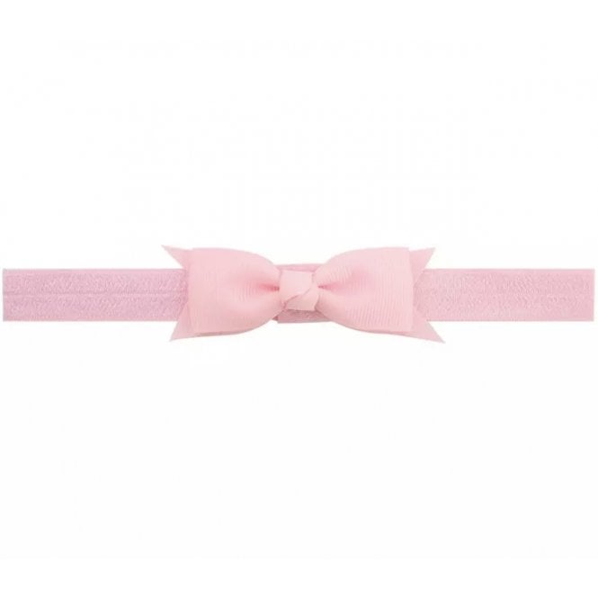 Baby Flat Bow Headband Light Pink