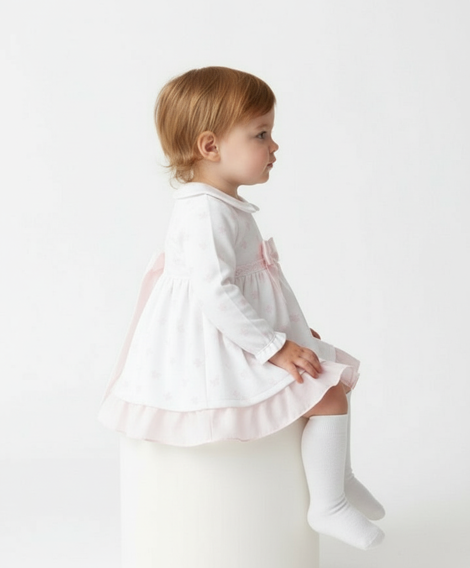 MYD25213 Baby Girls Weeme Puffball Bow Print Dress