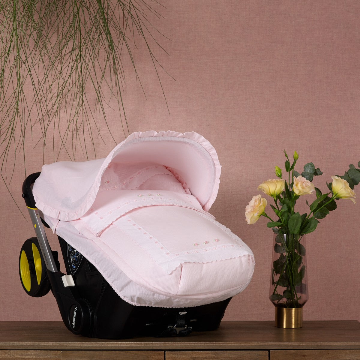 072227 Rose Bud Pink Car Seat Doona Cover