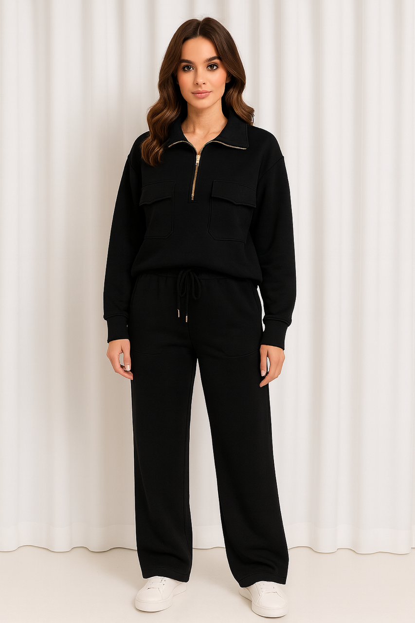 Gemma Women's Zip Through Co-ord Tracksuit Black