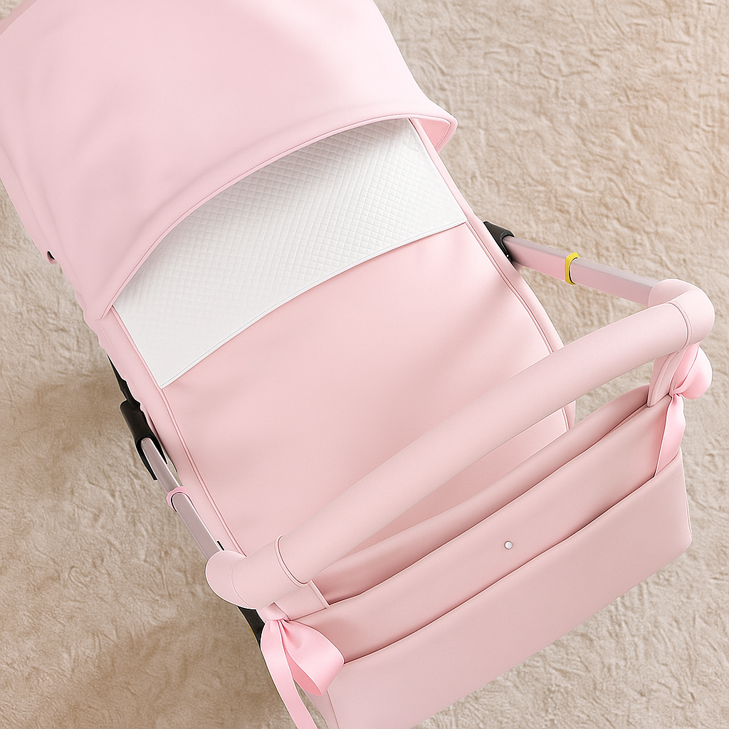 068287 Nubeluna Doona Car Seat Cover Pink/White Leather