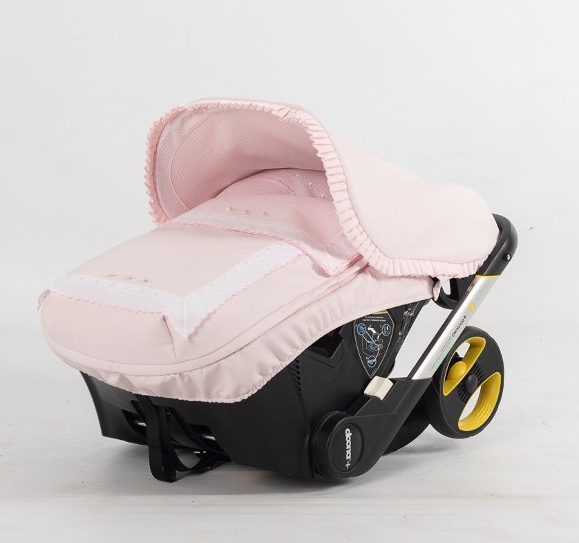 072237 Leatherette Rosebud Doona Car Seat Cover Pink