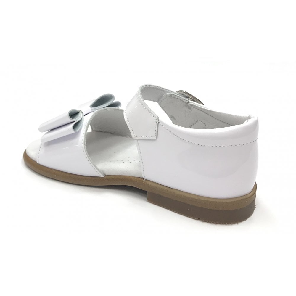 ANDANINES bow-embellished leather sandals - White